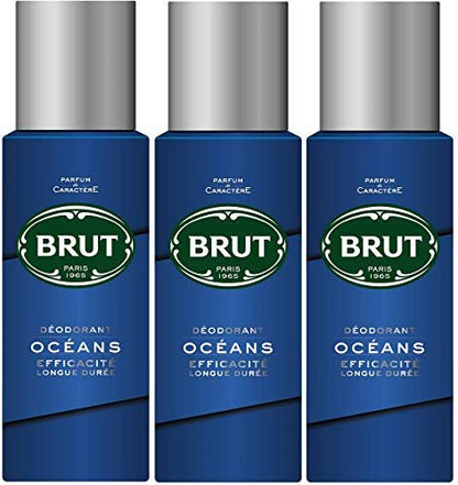 Brut Deodorant Body Spray Ocean 200ml (3-Pack) – Long-Lasting Fresh Scent
