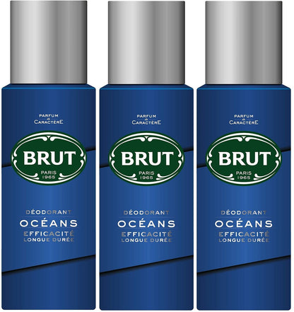 Brut Deodorant Body Spray Ocean 200ml (3-Pack) – Long-Lasting Fresh Scent