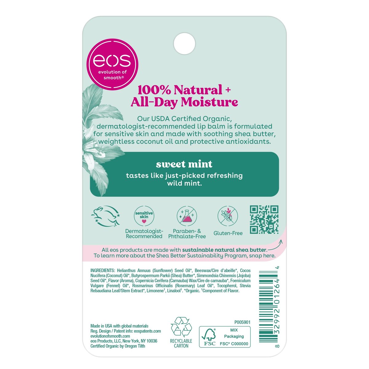 eos 100% Natural & Organic Lip Balm Sticks - Sweet Mint, All-Day Moisture, Dermatologist Recommended, 2-Pack - görsel 14