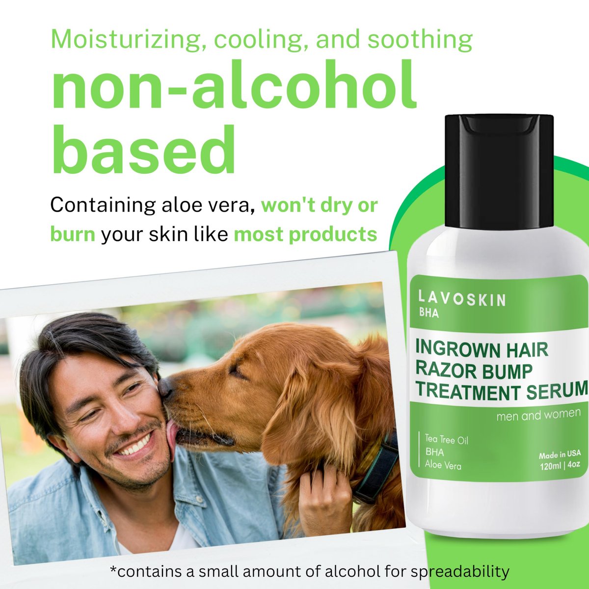 LAVO Tea Tree Gel with Salicylic Acid – Best Ingrown Hair Treatment & Razor Bump Remover for Men and Women – 4 fl oz - görsel 10