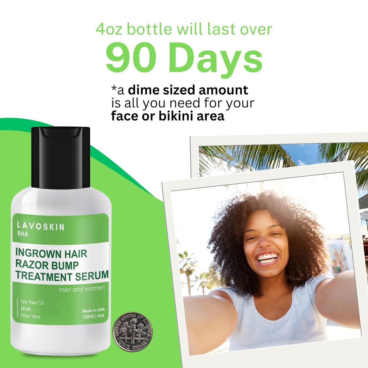 LAVO Tea Tree Gel with Salicylic Acid – Best Ingrown Hair Treatment & Razor Bump Remover for Men and Women – 4 fl oz - görsel 8