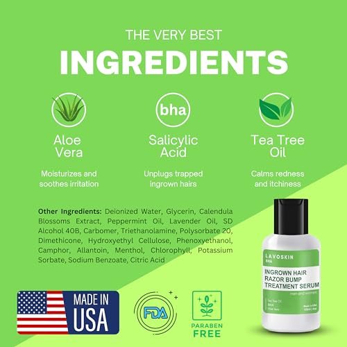 LAVO Tea Tree Gel with Salicylic Acid – Best Ingrown Hair Treatment & Razor Bump Remover for Men and Women – 4 fl oz - görsel 11