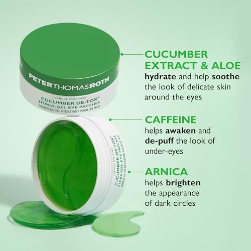 Peter Thomas Roth Cucumber De-Tox® Hydra-Gel Eye Patches – 60 Count for Puffiness & Dark Circles Avelisse