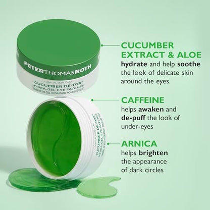 Peter Thomas Roth Cucumber De-Tox® Hydra-Gel Eye Patches – 60 Count for Puffiness & Dark Circles Avelisse