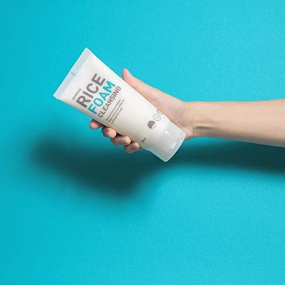 SKINMISO Rice Foam Cleanser - Gentle Daily Rice Extract Deep-Cleansing Face Wash, 150ml, Made in Korea, K-Beauty