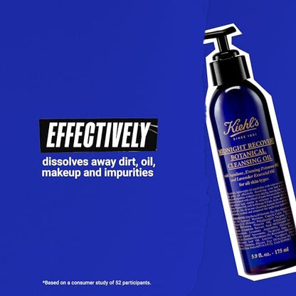 Kiehl's Midnight Recovery Botanical Cleansing Oil – 5.9 oz | Gentle Makeup Remover & Hydrating Face Wash Avelisse