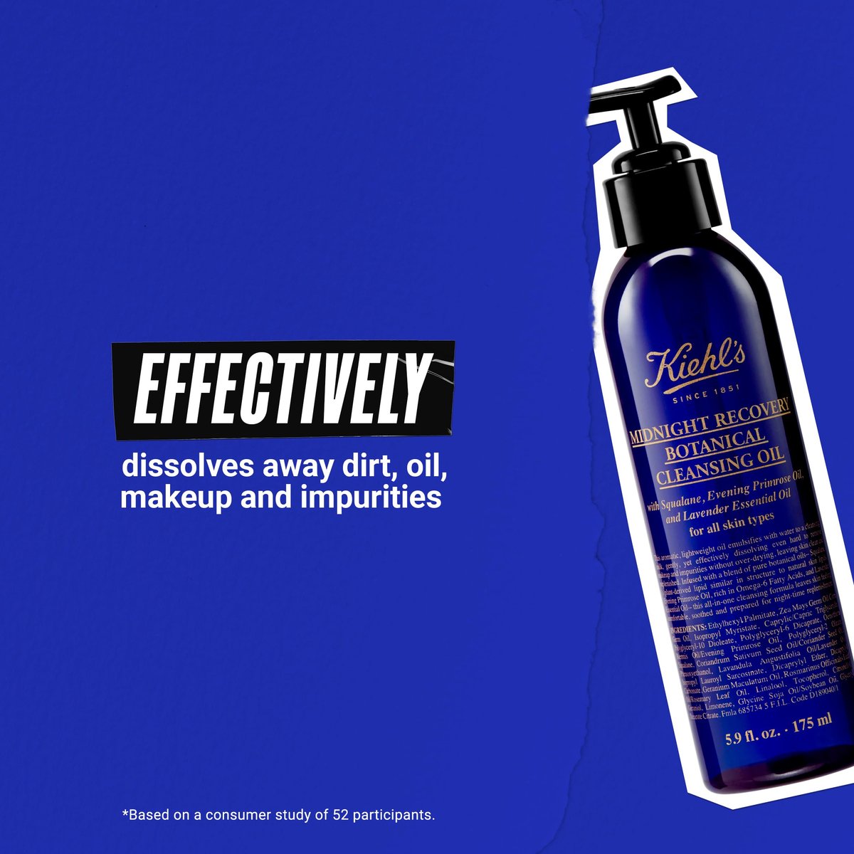 Kiehl's Midnight Recovery Botanical Cleansing Oil – 5.9 oz | Gentle Makeup Remover & Hydrating Face Wash Avelisse