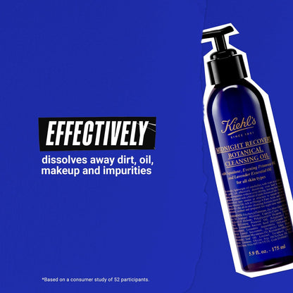 Kiehl's Midnight Recovery Botanical Cleansing Oil – 5.9 oz | Gentle Makeup Remover & Hydrating Face Wash Avelisse