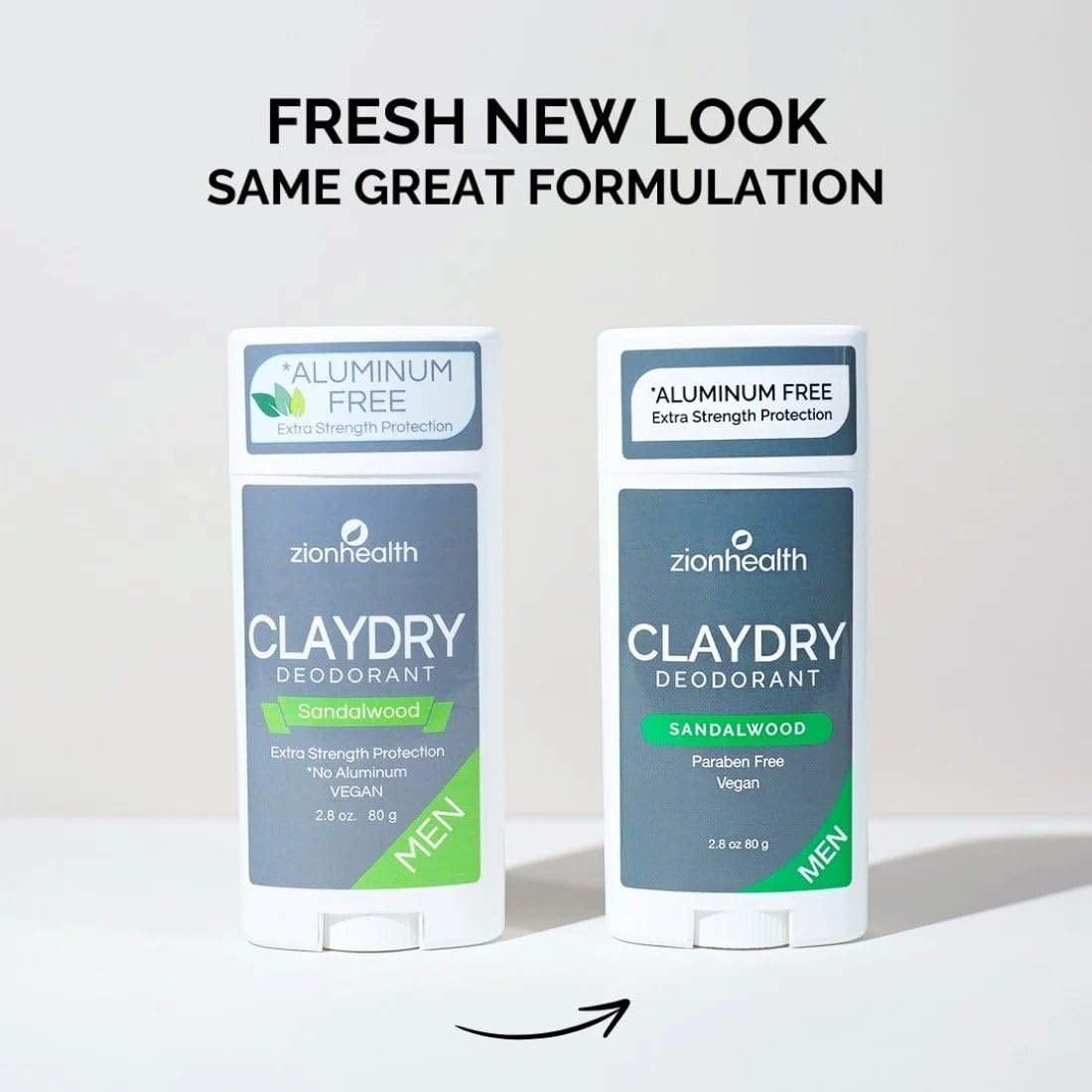 Natural Clay Dry Deodorant for Men – Sandalwood Scent – 2.8 oz Stick by Zion Health - görsel 6