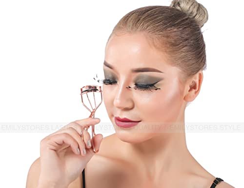 Professional Metal Eyelash Curler with 2 Replacement Silicone Pads – Pinch-Free, Pain-Free Lash Curler for All Eye Shapes (Gold, 3-Piece Set) - görsel 10