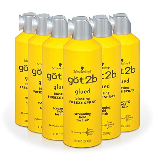 Got2b Glued Blasting Freeze Hair Spray, 12 fl oz (Pack of 6) - Extra Strong Hold for Spikes & Styles, All-Day Hold, Wind & Humidity Resistant Avelisse