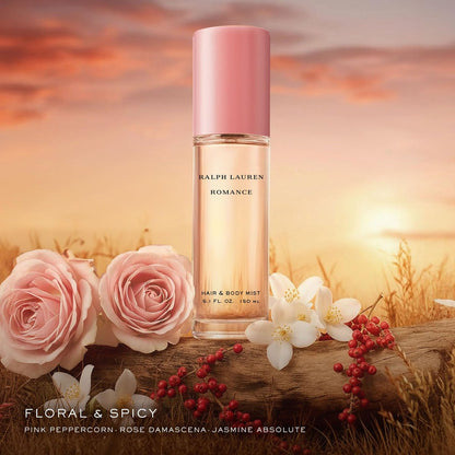 Ralph Lauren Romance Hair & Body Mist - Women's Floral Perfume Spray with Rose, Jasmine & Berries - 5 Fl Oz Avelisse