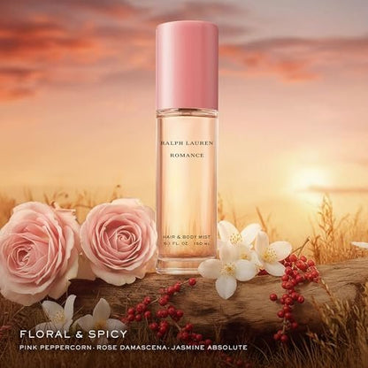 Ralph Lauren Romance Hair & Body Mist - Women's Floral Perfume Spray with Rose, Jasmine & Berries - 5 Fl Oz Avelisse
