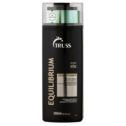 TRUSS Equilibrium Conditioner for Oily Scalp - Hydrating Conditioner with Keratin & Argan Oil - Balancing Formula for Oily Scalp & Dry Ends - Reduces Frizz & Restores Softness (10.14 oz) Avelisse