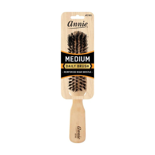 Annie Medium Wooden Boar Bristle Brush #2165 - Light Brown