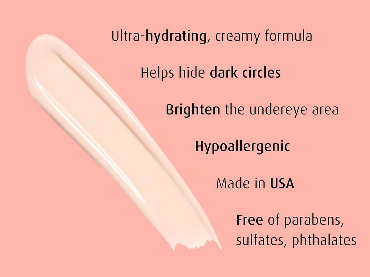 Lune+Aster RealGlow Undereye Brightener Concealer - Nude, 3.2 oz - Creamy Hydrating Formula for Dark Circles & Illuminated Eyes - Fragrance Free, Hypoallergenic, Dermatologist & Allergy Tested - Made in USA Avelisse