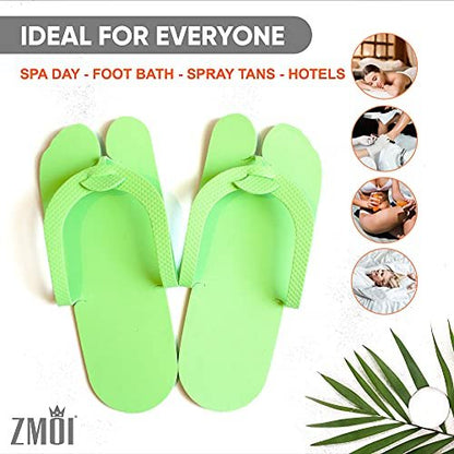 12 Pairs EVA Disposable Pedicure Slippers Anti-Slip Party Pack ZMOI Collection