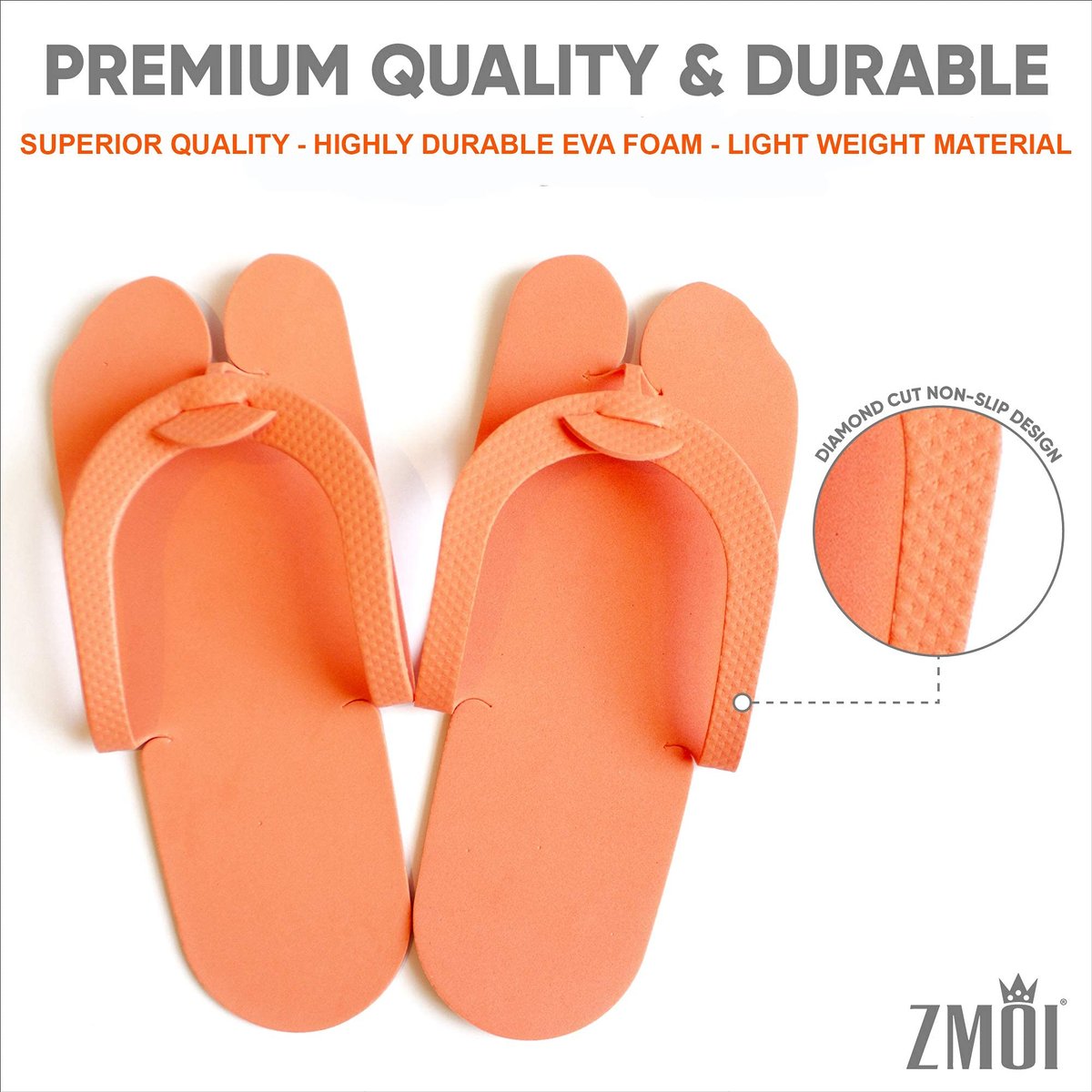 12 Pairs EVA Disposable Pedicure Slippers Anti-Slip Party Pack ZMOI Collection - görsel 7