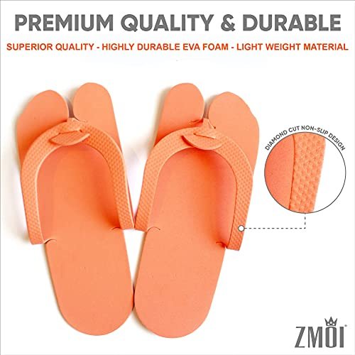 12 Pairs EVA Disposable Pedicure Slippers Anti-Slip Party Pack ZMOI Collection - görsel 8