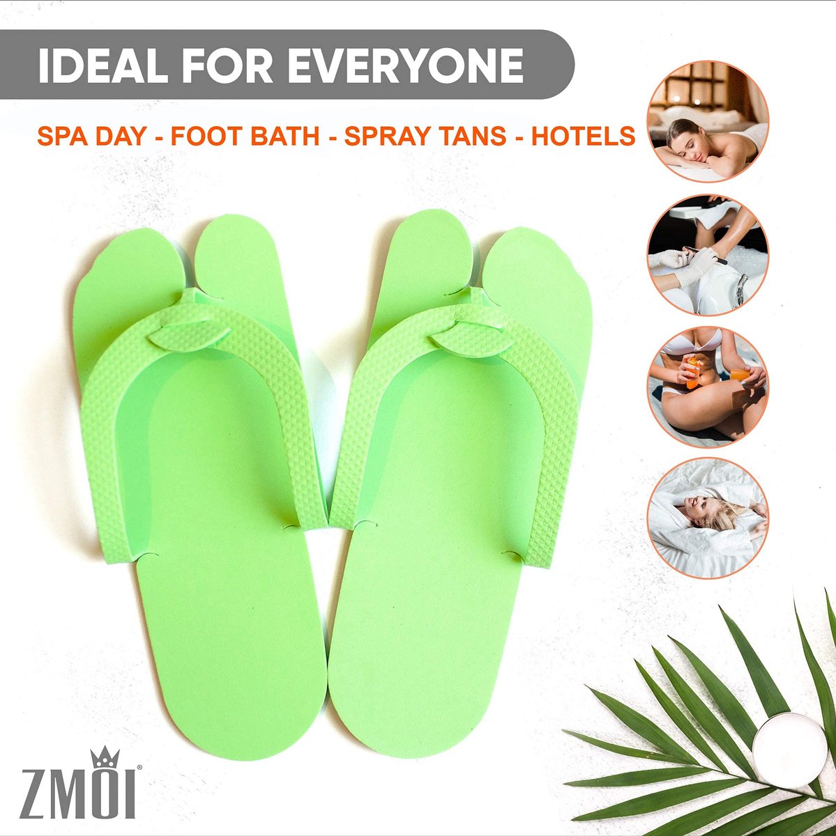 12 Pairs EVA Disposable Pedicure Slippers Anti-Slip Party Pack ZMOI Collection - görsel 9