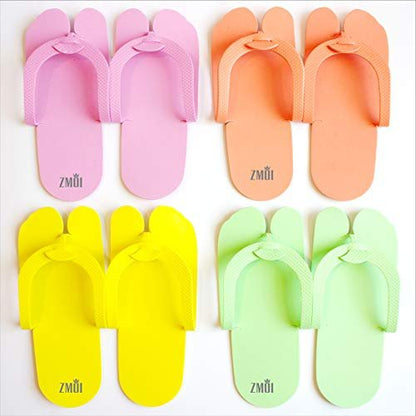 12 Pairs EVA Disposable Pedicure Slippers Anti-Slip Party Pack ZMOI Collection