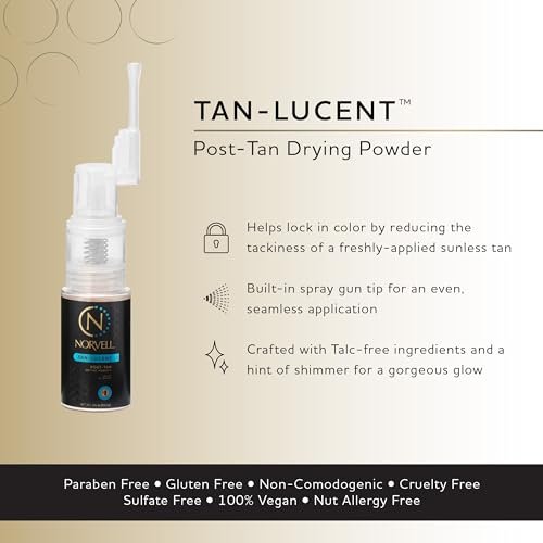 Norvell Post Sunless Tan-Lucent Talc Free Tinted Drying Powder 0.5 oz – Finishing Powder for Flawless Spray Tan Avelisse