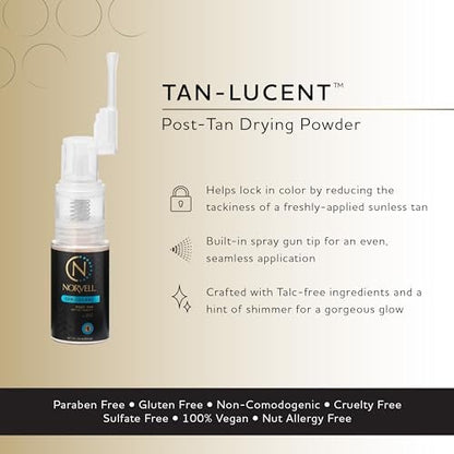 Norvell Post Sunless Tan-Lucent Talc Free Tinted Drying Powder 0.5 oz – Finishing Powder for Flawless Spray Tan Avelisse