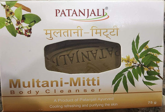 Patanjali Multani Mitti Soap Pack of 7 - 7 x 75g Natural Clay Soap Bars