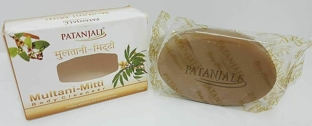 Patanjali Multani Mitti Soap Pack of 7 - 7 x 75g Natural Clay Soap Bars - görsel 3