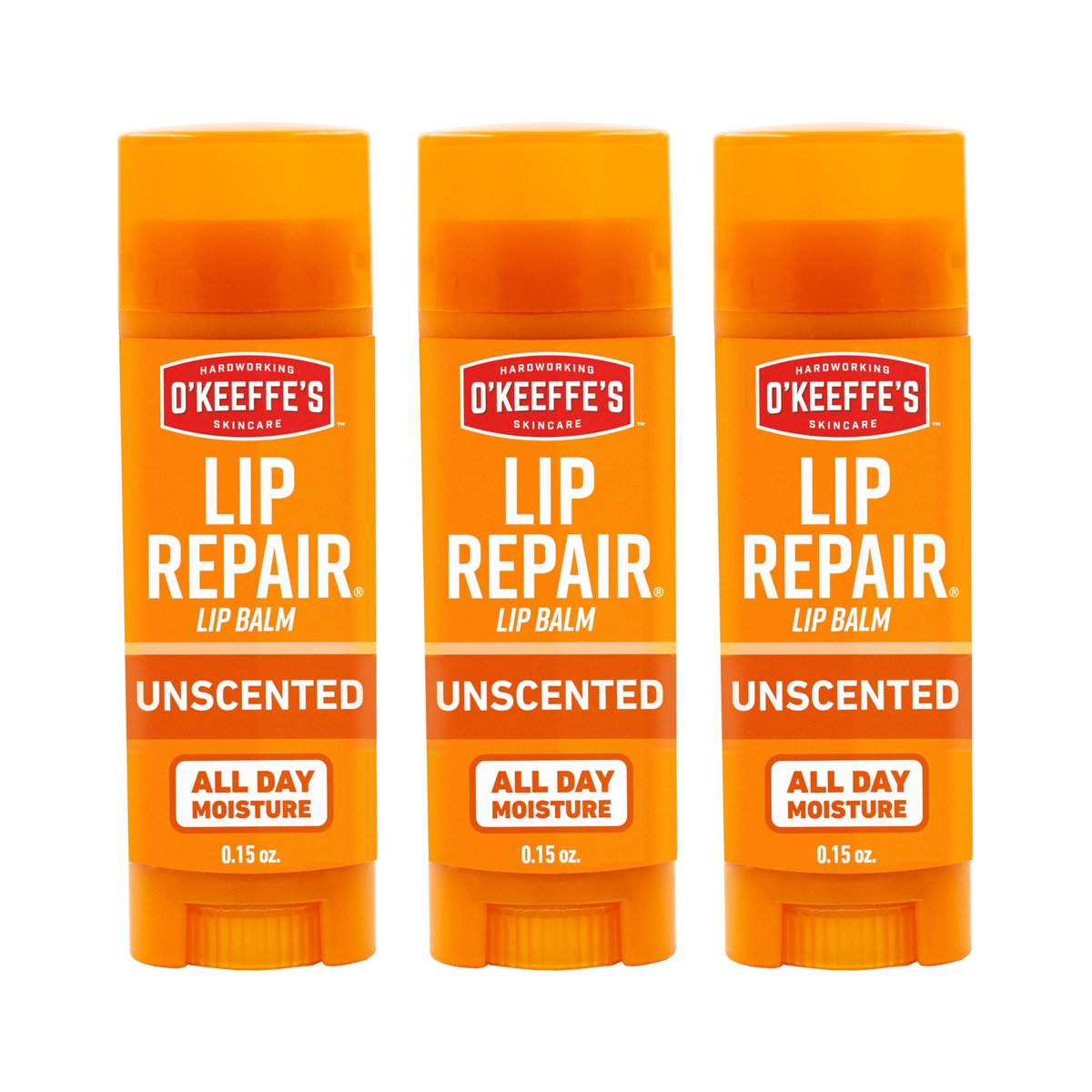 O'Keeffe's Lip Repair Unscented Lip Balm for Dry, Cracked Lips - Stick (3 Pack) - Moisturizer for Very Dry Lips - görsel 1