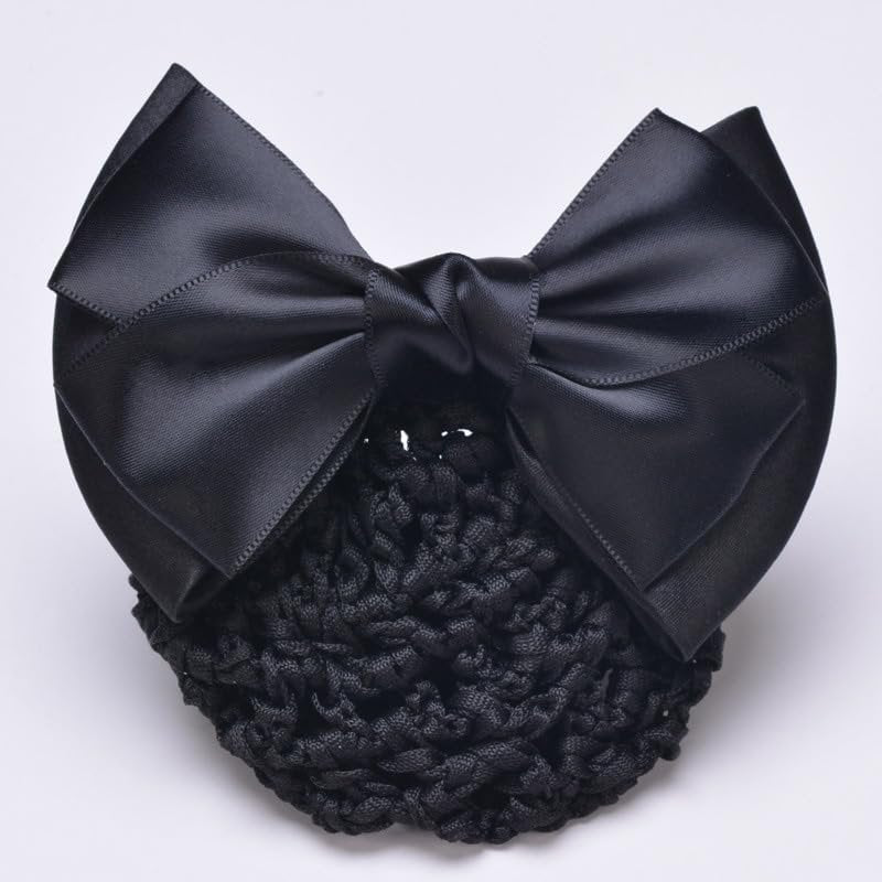 AKOAK 2-Pack Black Bowknot Snood Net Hair Clip – Elegant Bun Cover for Women Avelisse