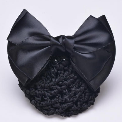 AKOAK 2-Pack Black Bowknot Snood Net Hair Clip – Elegant Bun Cover for Women Avelisse