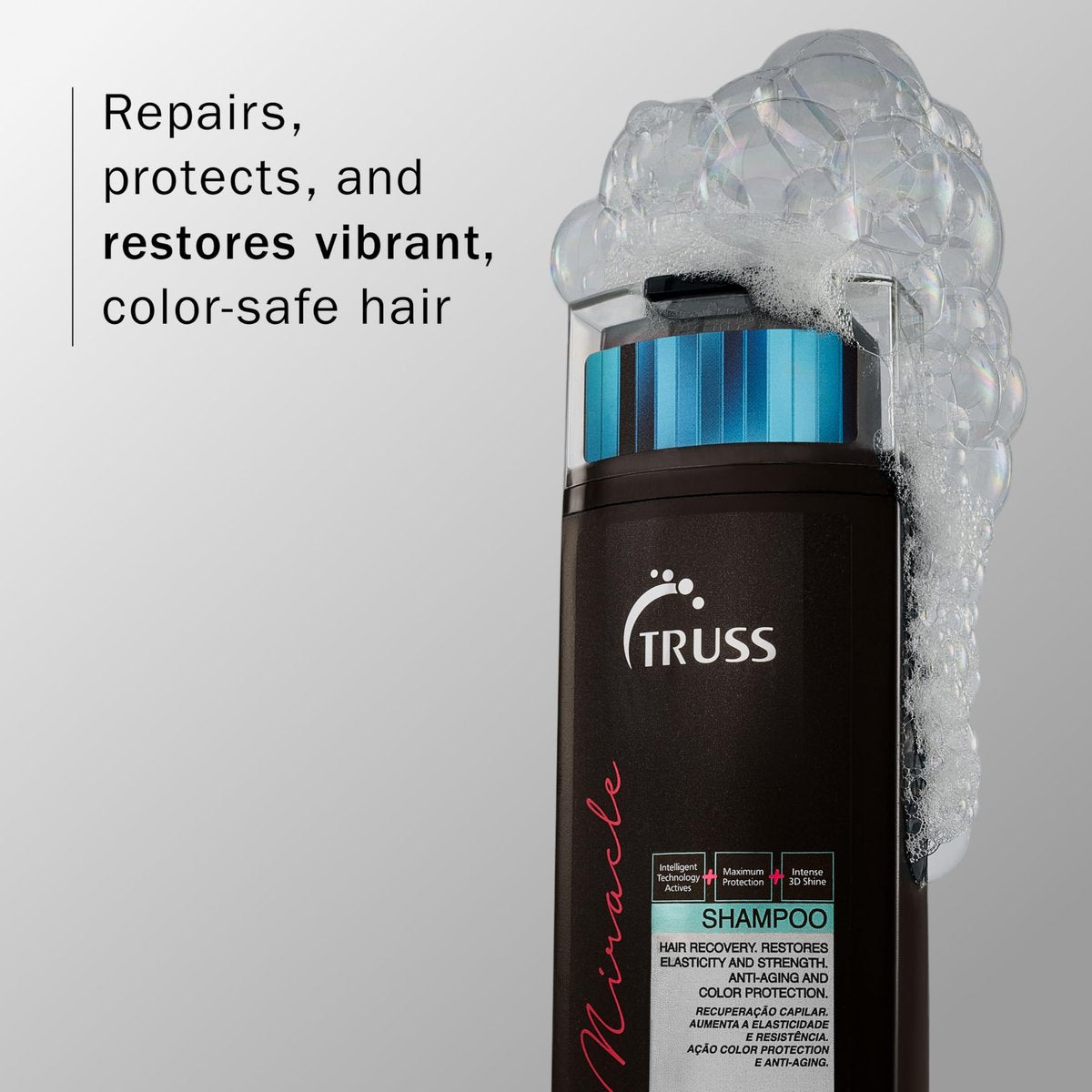 TRUSS Miracle Hair Shampoo - Anti-Aging & Color Protection for Women & Men with Keratin & Vitamin E - Restore Elasticity & Shine (10.14 oz) Avelisse