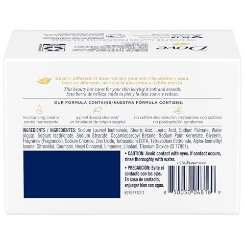 Dove Original Beauty Bar 2-Pack – 8 Soap Bars, 3.17 oz Each, 3-in-1 Moisturizing Face, Body & Hand Soap Avelisse