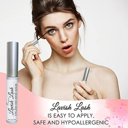 Pronexa Hairgenics Lavish Lash - Eyelash Growth Enhancer & Brow Serum with Biotin & Natural Growth Peptides for Long, Thick Lashes and Eyebrows - Dermatologist Certified, Cruelty Free & Hypoallergenic Avelisse