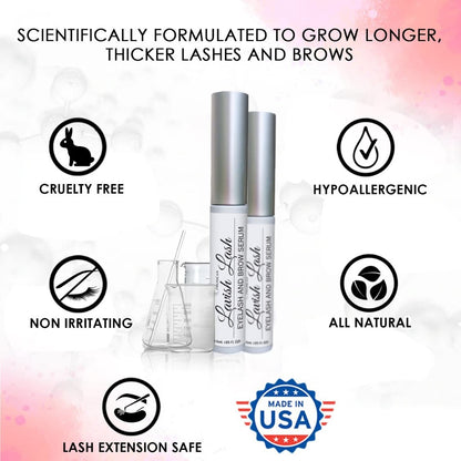 Pronexa Hairgenics Lavish Lash - Eyelash Growth Enhancer & Brow Serum with Biotin & Natural Growth Peptides for Long, Thick Lashes and Eyebrows - Dermatologist Certified, Cruelty Free & Hypoallergenic Avelisse