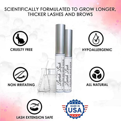 Pronexa Hairgenics Lavish Lash - Eyelash Growth Enhancer & Brow Serum with Biotin & Natural Growth Peptides for Long, Thick Lashes and Eyebrows - Dermatologist Certified, Cruelty Free & Hypoallergenic Avelisse