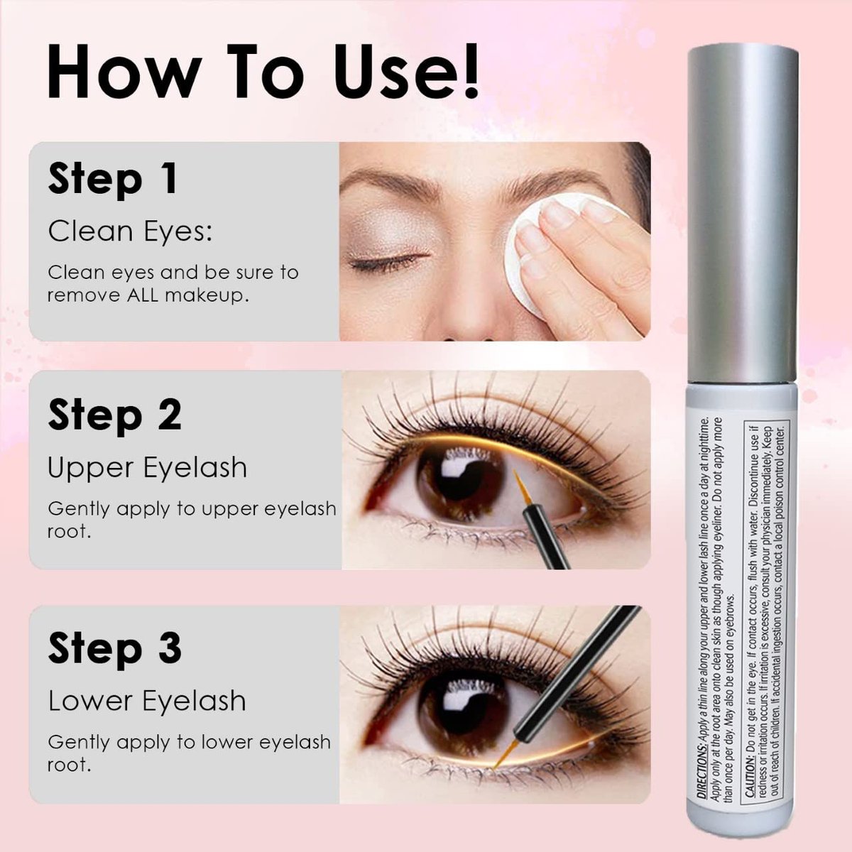 Pronexa Hairgenics Lavish Lash - Eyelash Growth Enhancer & Brow Serum with Biotin & Natural Growth Peptides for Long, Thick Lashes and Eyebrows - Dermatologist Certified, Cruelty Free & Hypoallergenic Avelisse