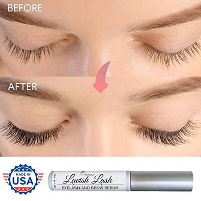 Pronexa Hairgenics Lavish Lash - Eyelash Growth Enhancer & Brow Serum with Biotin & Natural Growth Peptides for Long, Thick Lashes and Eyebrows - Dermatologist Certified, Cruelty Free & Hypoallergenic Avelisse