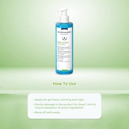 IsisPharma Teen Derm Gel Sensitive 250ml - Gentle Cleansing Gel for Sensitive Skin Avelisse