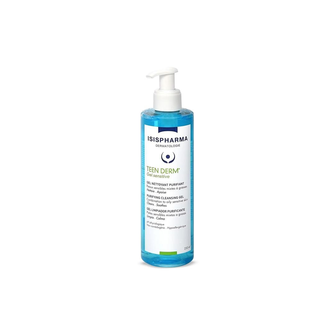 IsisPharma Teen Derm Gel Sensitive 250ml - Gentle Cleansing Gel for Sensitive Skin Avelisse