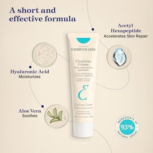 Embryolisse Cicalisse Face Cream - Hyaluronic Acid Moisturizer for Skin Restoration, Daily Care for Face, Body & Lips, All Skin Types, 1.35 Fl Oz Avelisse