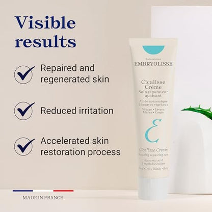 Embryolisse Cicalisse Face Cream - Hyaluronic Acid Moisturizer for Skin Restoration, Daily Care for Face, Body & Lips, All Skin Types, 1.35 Fl Oz Avelisse
