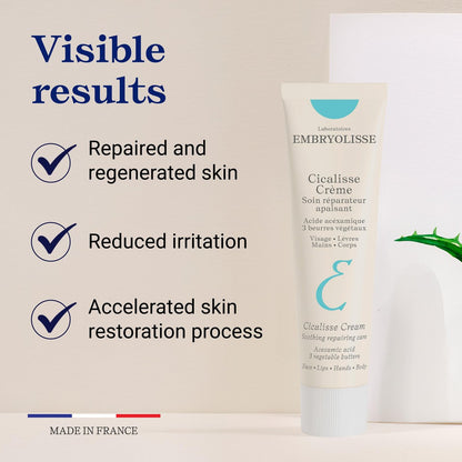 Embryolisse Cicalisse Face Cream - Hyaluronic Acid Moisturizer for Skin Restoration, Daily Care for Face, Body & Lips, All Skin Types, 1.35 Fl Oz Avelisse