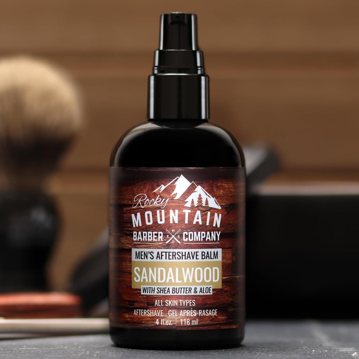 Rocky Mountain Barber Company Aftershave Balm for Men – Sandalwood, Coconut Oil, Shea Butter – 4 oz Avelisse