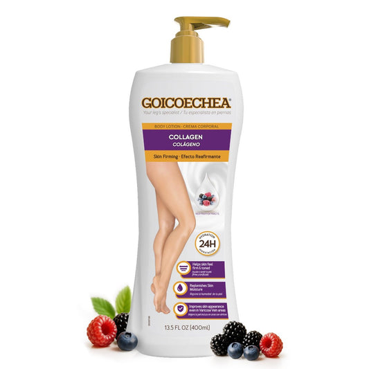 Goicoechea Skin Firming Cream - Collagen & Elastin Body Lotion for Women, 24H Hydration, Varicose Veins & Restless Legs, 13.5 oz