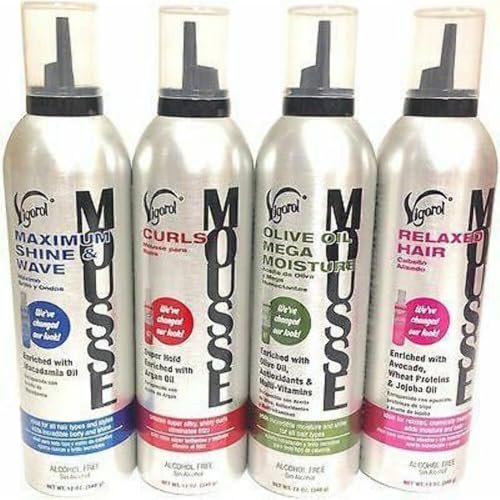Vigorol Mousse Maximum Shine Wave 12oz - High-Shine Styling Mousse for Defined Waves Avelisse