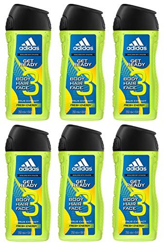 adidas Get Ready Shower Gel 3-in-1 - Sparkling Fresh Citrus Fragrance for Body, Hair & Face, pH-Friendly, 250 ml - görsel 5