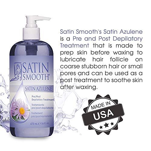 Satin Smooth Azulene Pre/Post Depilatory Treatment - 16 oz Soothing Hair Removal Care Avelisse