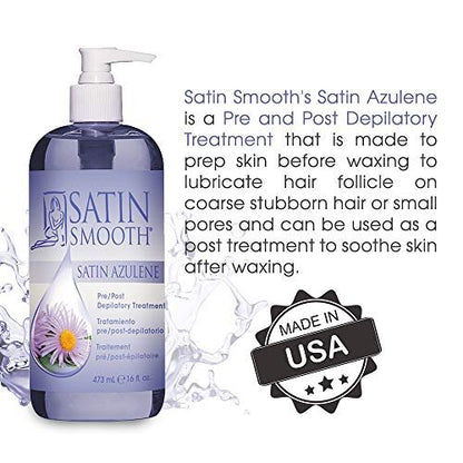 Satin Smooth Azulene Pre/Post Depilatory Treatment - 16 oz Soothing Hair Removal Care Avelisse